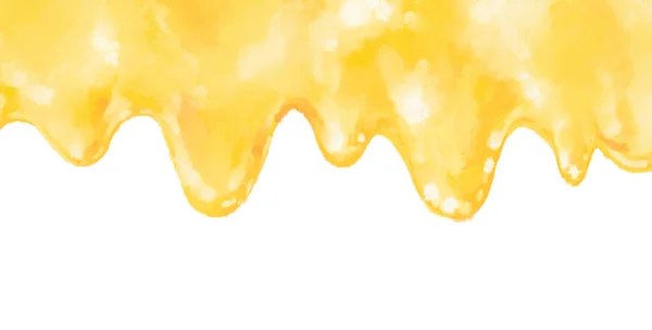 バターイエロークリーミーな溶融波バナー背景の手描きイラスト — ストック写真