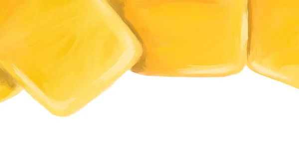 Máslový Sýr Žlutý Banner Zápatí Ruční Malba Ilustrace Umění — Stock fotografie