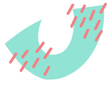 Pastel rengarenk renkli özgür form organik boho doodle el çizimi çizim elementi