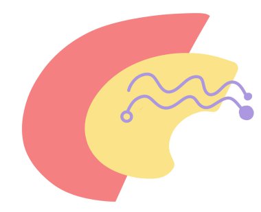 Pastel rengarenk renkli özgür form organik boho doodle el çizimi çizim elementi