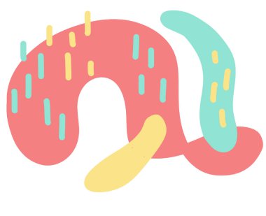 Pastel rengarenk renkli özgür form organik boho doodle el çizimi çizim elementi