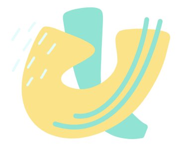 Pastel rengarenk renkli özgür form organik boho doodle el çizimi çizim elementi