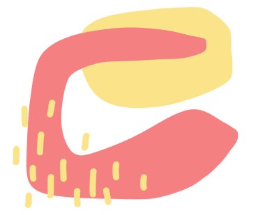 Pastel rengarenk renkli özgür form organik boho doodle el çizimi çizim elementi