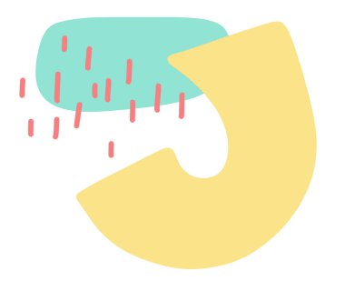 Pastel rengarenk renkli özgür form organik boho doodle el çizimi çizim elementi