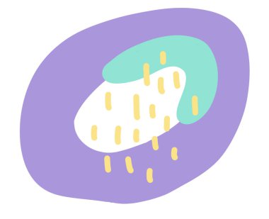 Pastel rengarenk renkli özgür form organik boho doodle el çizimi çizim elementi