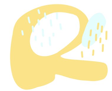 Pastel rengarenk renkli özgür form organik boho doodle el çizimi çizim elementi