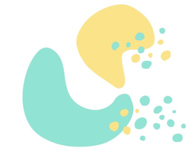 Pastel rengarenk renkli özgür form organik boho doodle el çizimi çizim elementi