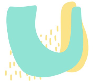 Pastel rengarenk renkli özgür form organik boho doodle el çizimi çizim elementi