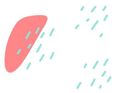 Pastel rengarenk renkli özgür form organik boho doodle el çizimi çizim elementi