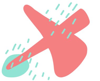 Pastel rengarenk renkli özgür form organik boho doodle el çizimi çizim elementi