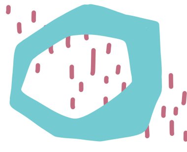 Freeform el çizimi organik element pastel renk şeması en az dekorasyon unsurları boho stili sanat