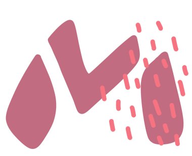 Freeform el çizimi organik element pastel renk şeması en az dekorasyon unsurları boho stili sanat