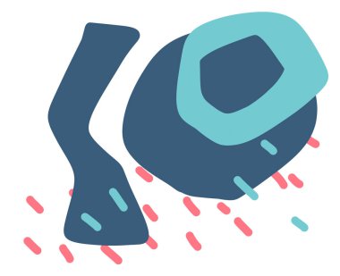 Freeform el çizimi organik element pastel renk şeması en az dekorasyon unsurları boho stili sanat