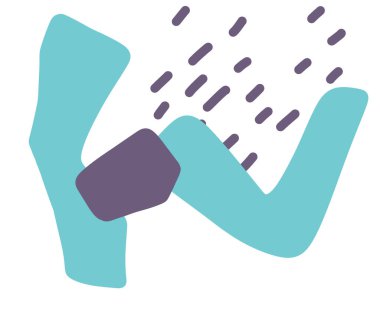 Freeform el çizimi organik element pastel renk şeması en az dekorasyon unsurları boho stili sanat