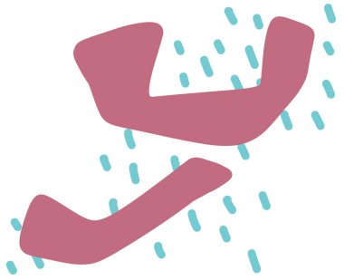 Freeform el çizimi organik element pastel renk şeması en az dekorasyon unsurları boho stili sanat