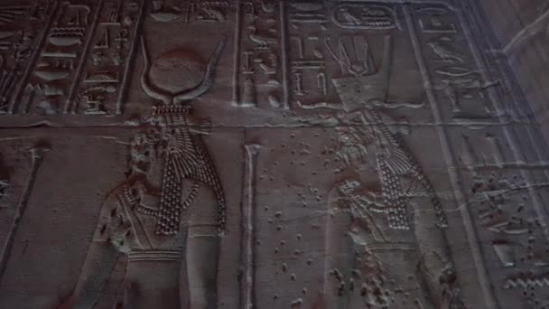 Yıkılmış Duvar Tanrıçasına Tapınan Sis Hiyeroglif Sanatı — Stok video