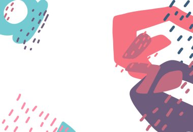 Freeform el çizimi organik element pastel renk şeması asgari dekorasyon unsurları banner tarzı sanat