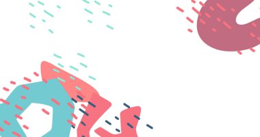 Freeform el çizimi organik element pastel renk şeması asgari dekorasyon unsurları banner tarzı sanat