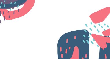 Freeform el çizimi organik element pastel renk şeması asgari dekorasyon unsurları banner tarzı sanat