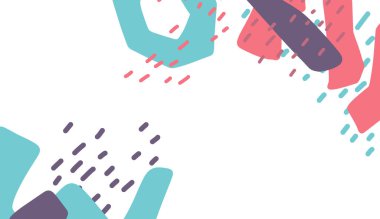 Freeform el çizimi organik element pastel renk şeması asgari dekorasyon unsurları banner tarzı sanat