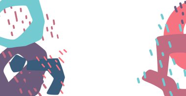 Freeform el çizimi organik element pastel renk şeması asgari dekorasyon unsurları banner tarzı sanat