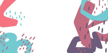Freeform el çizimi organik element pastel renk şeması asgari dekorasyon unsurları banner tarzı sanat