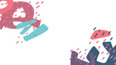 Freeform el çizimi organik element pastel renk şeması asgari dekorasyon unsurları banner tarzı sanat