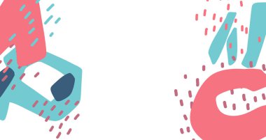 Freeform el çizimi organik element pastel renk şeması asgari dekorasyon unsurları banner tarzı sanat