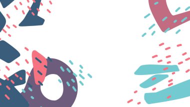 Freeform el çizimi organik element pastel renk şeması asgari dekorasyon unsurları banner tarzı sanat