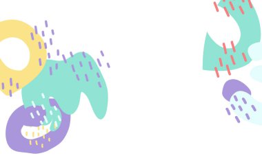 KId pastel eğlenceli rengarenk özgür form organik boho doodle el çizim illüstrasyon afişi ögesi