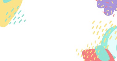 KId pastel eğlenceli rengarenk özgür form organik boho doodle el çizim illüstrasyon afişi ögesi