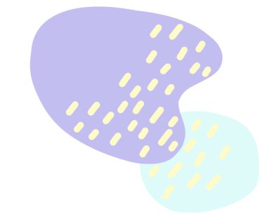 Dekorasyon çizimi için yumuşak organik damlacık pastel elementler