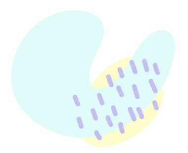 Dekorasyon çizimi için yumuşak organik damlacık pastel elementler