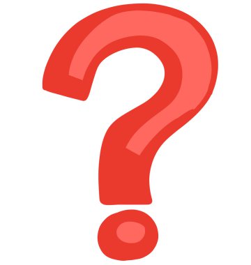 Soru işareti kırmızı karalama sembolü el çizimi resimleme sanatı