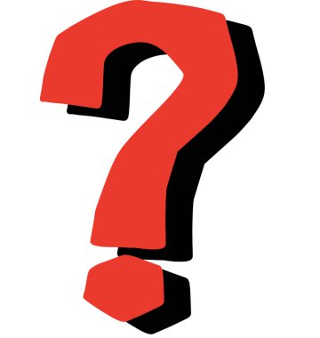 Soru işareti kırmızı karalama sembolü el çizimi resimleme sanatı