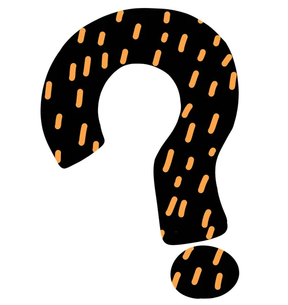 Znak Zapytania Czarny Pomarańczowy Halloween Motyw Symbol Ikona Ręcznie Rysowane — Zdjęcie stockowe