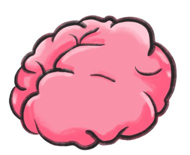 Sağlıklı güçlü beyin pozitif akıl soyut el çizimi karikatür çizim sanatı