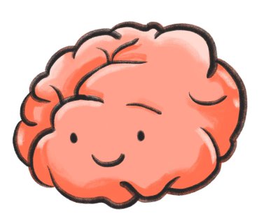 Sağlıklı güçlü beyin pozitif akıl soyut el çizimi karikatür çizim sanatı