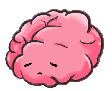 Depresyon mutsuz üzgün gri mavi beyin çizgi filmi çizim zihinsel konsept sanat