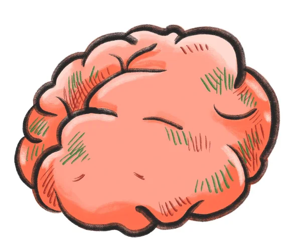 Tired Unhealthy Bruise Hurt Brain Mental Problem Concept Cartoon Illustration — Stock Photo, Image