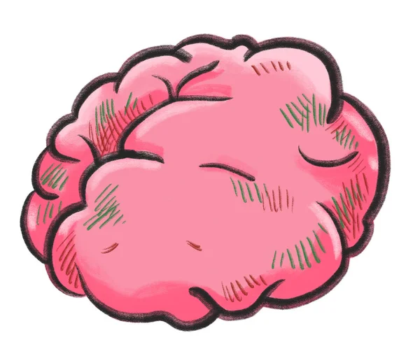 Moe Ongezonde Blauwe Plekken Pijn Hersenen Geestelijk Probleem Concept Cartoon — Stockfoto