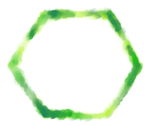 Γεωμετρικό Σχήμα Εξάγωνο Χέρι Drawin Ακουαρέλα Γραμμή Βούρτσα Διακοσμητική Αφηρημένη — Φωτογραφία Αρχείου