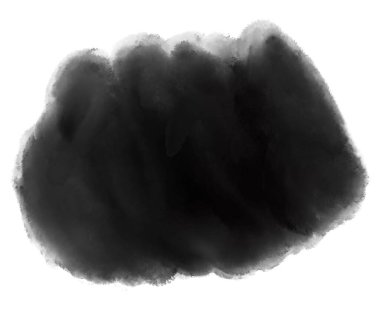 Siyah Çin mürekkep darbesi, organik şekilli resim.