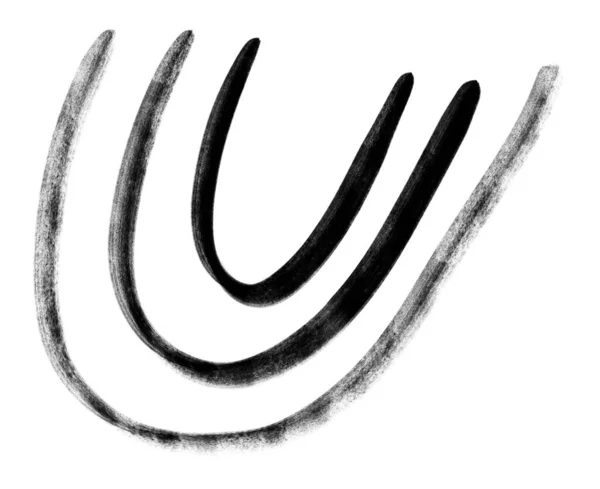 Black Ink Line Curve Doodle Freehand Sketch Drawing Shape Form — Stock fotografie