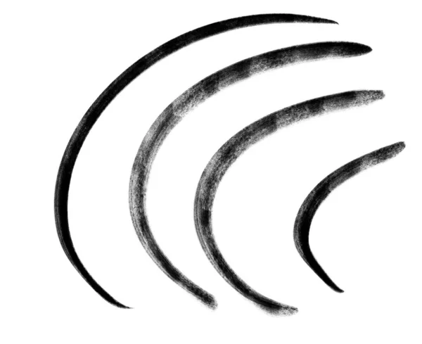 Black Ink Line Curve Doodle Freehand Sketch Drawing Shape Form — Stockfoto