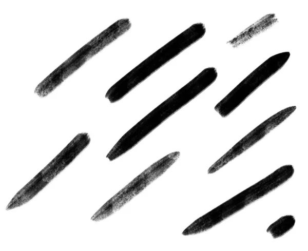 Black Ink Line Stroke Doodle Freehand Sketch Drawing Shape Form — Foto de Stock
