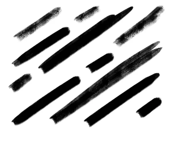 Black Ink Line Stroke Doodle Freehand Sketch Drawing Shape Form — Stok Foto