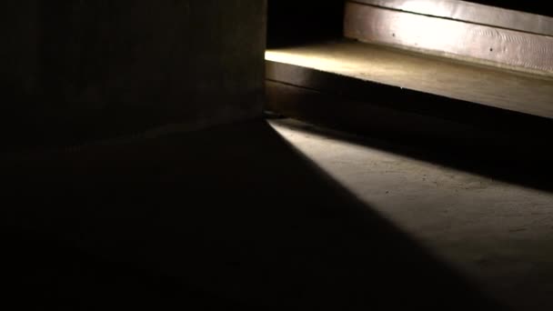 Arquitectura Abstracta Detalle Composición Madera Escalera Escalones Luz Sombra Proyectado — Vídeos de Stock