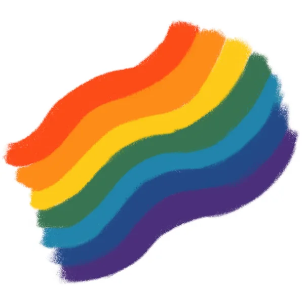 Rainbow Pride Flag Backgroun Banner Space Decoration Lgbtq Element Hand — Stok fotoğraf
