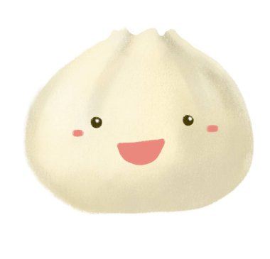 Steamed boa character cartoon Chinese pork bun dim sum illustration